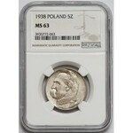 Piłsudski 5 złotych 1938 - NGC MS63