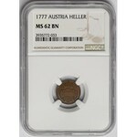 Austria, Maria Teresa, 1 heller 1777 - NGC MS62 BN