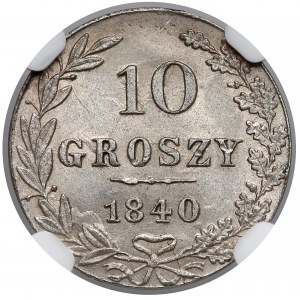 10 groszy 1840 MW, Warszawa - NGC MS64