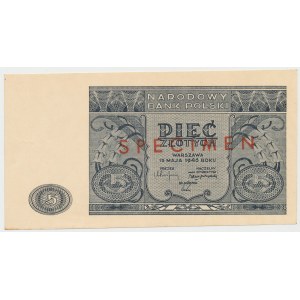 SPECIMEN 5 złotych 1946