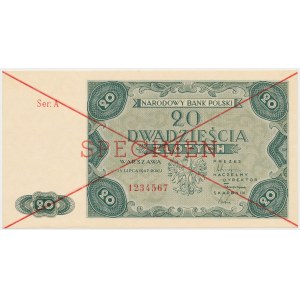 SPECIMEN 20 złotych 1947 - Ser.A