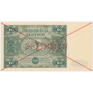 SPECIMEN 20 złotych 1947 - Ser.A