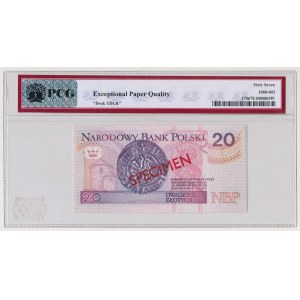 WZÓR 20 złotych 1994 - AA 0000000 - Nr 1587 - PCG 67 EPQ