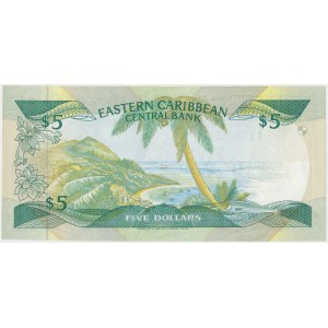 Eastern Caribbean (Montserrat), 5 dollars 1986