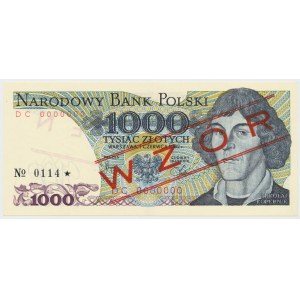 WZÓR 1.000 złotych 1982 - DC 0000000 - No.0114