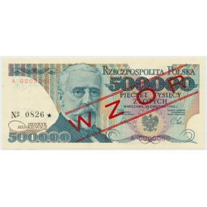 WZÓR 500.000 złotych 1990 - A 0000000 - No.0826