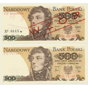 500 złotych 1982 - CD - wzór i obiegowy (2szt)