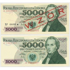 5.000 złotych 1982 - A - wzór i obiegowy (2szt)