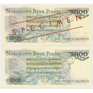 5.000 złotych 1982 - A - wzór i obiegowy (2szt)