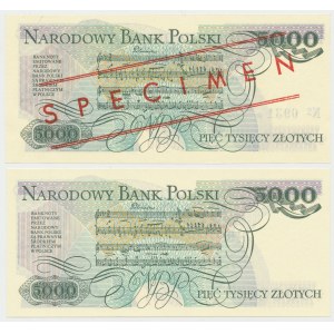5.000 złotych 1986 - AY - wzór i obiegowy (2szt)