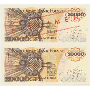 20.000 złotych 1989 - A - wzór i obiegowy (2szt)