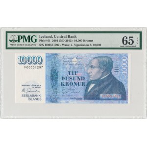 Islandia, 10.000 kronur 2001 - PMG 65 EPQ