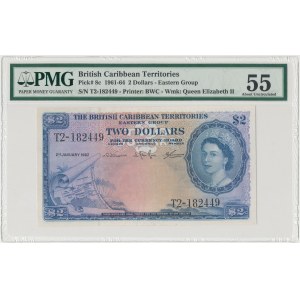 British Caribbean Territories, 2 dollars 1962 - PMG 55