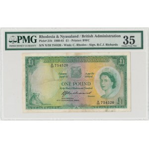 Rhodesia & Nyasaland, 1 Pound 1960 - PMG 35