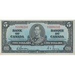 Kanada, 5 dollars 1937 - PMG 45