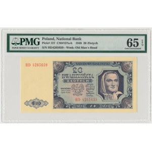20 złotych 1948 - HD - PMG 65 EPQ