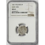 Jan II Kazimierz, Półtorak Poznań 1661 - NGC MS61