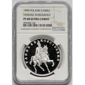 Mały Tryptyk 100.000 złotych 1990 Kościuszko - NGC PF68 UC