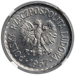 1 złoty 1967 - rzadki - NGC MS65