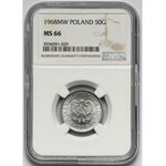 50 groszy 1968 - rzadki rocznik - NGC MS66