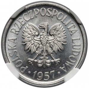 20 groszy 1957 - wąska data - NGC MS66