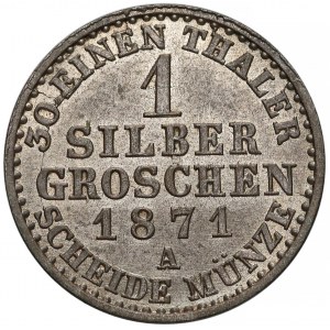 Niemcy, Prusy, Wilhelm I, 1 silber groschen 1871-A