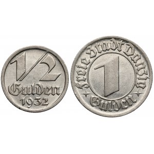 Wolne Miasto Gdańsk, 1/2 i 1 gulden 1932 (2szt)