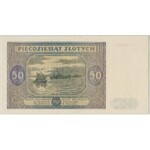 50 złotych 1946 - Ł - duża litera - PMG 53