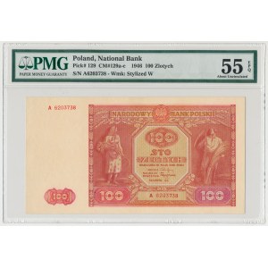 100 złotych 1946 - A - mała litera - PMG 55 EPQ