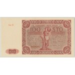 100 złotych 1947 - Ser.D - duża litera - PMG 58