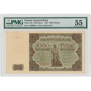 1.000 złotych 1947 - Ser.A - duża litera - PMG 55