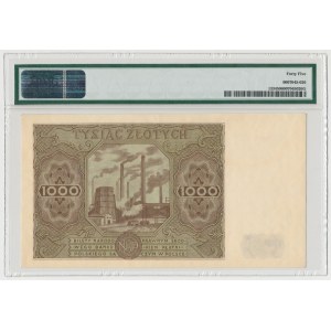 1.000 złotych 1947 - Ser.G - mała litera - PMG 45