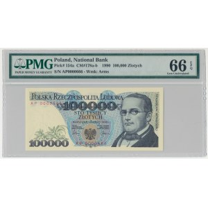 100.000 złotych 1990 - AP 0000666 - PMG 66 EPQ