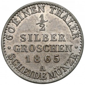 Niemcy, Prusy, Wilhelm I, 1/2 silber groschen 1865-A