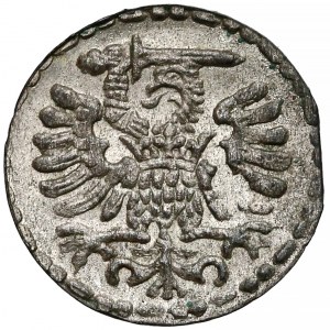 Zygmunt III Waza, Denar Gdańsk 1596 - małe cyfry - piękny