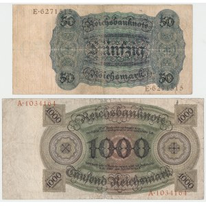 Germany, 50 & 1.000 Mark 1924 (2pcs)
