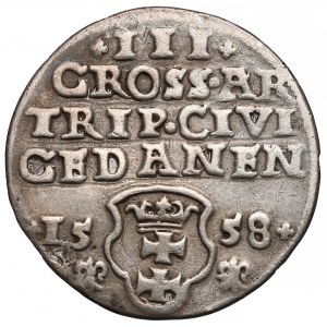 Zygmunt II August, Trojak Gdańsk 1558 - bardzo rzadki 