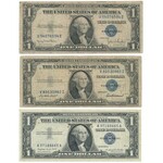 USA, Zestaw dolarów 1917-57 w tym Gold Certificate 1922 (12szt)