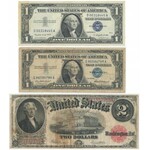 USA, Zestaw dolarów 1917-57 w tym Gold Certificate 1922 (12szt)
