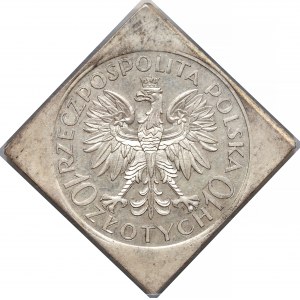 Próba KLIPA 10 złotych 1933 Sobieski - NGC MS61