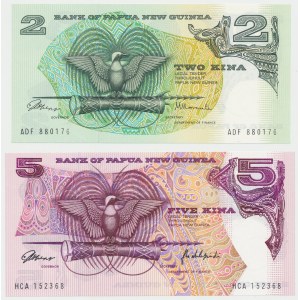 Papua New Guinea, 2 & 5 Kina ND (1981) - set of 2 pcs