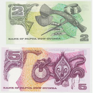 Papua New Guinea, 2 & 5 Kina ND (1981) - set of 2 pcs