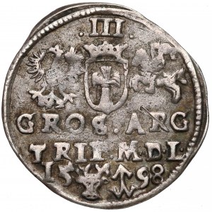 Zygmunt III Waza, Trojak Wilno 1598 - kryza falista (R4)