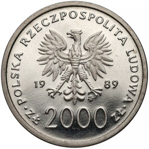 Próba NIKIEL 2000 złotych 1989 Jan Paweł II - na kratce