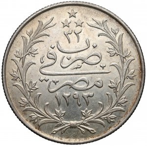 Egipt, Abdul Hamid II, 20 qirsh AH1293//32 (1906) H