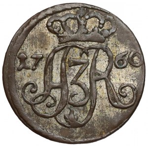 August III Sas, Szeląg Toruń 1760 - data przy monogramie - b. ładny