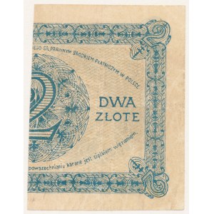 Falsyfikat z epoki 2 złote 1919 - połówka banknotu