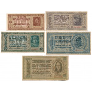 Ukraine, 10-200 Karbowanez 1942 - set of 5 pcs