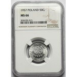 50 groszy 1957 - skrętka - NGC MS66