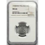 50 groszy 1968 - rzadki rocznik - NGC MS66